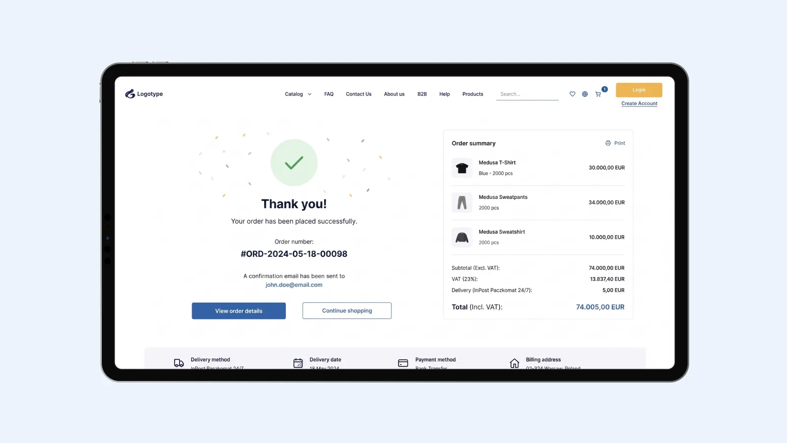 B2B Medusa E-Commerce Platform